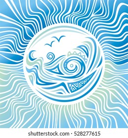Beautiful sea. Vector illustration.
