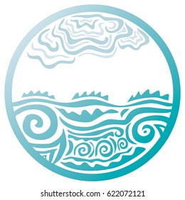 Beautiful sea. Vector illustration.