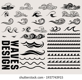 Beautiful  Sea Water Wave  illustration. Vector