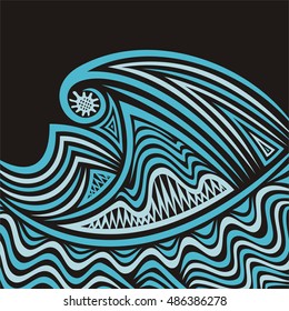 Beautiful sea wave. Vector illustration.