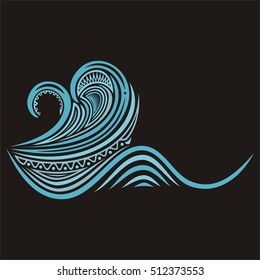 Beautiful sea wave. Vector illustration.