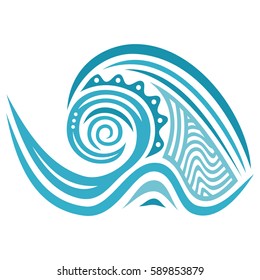 Beautiful sea wave. Vector illustration.