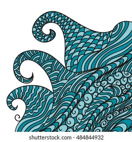 Beautiful sea waves. Vector illustration.