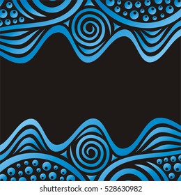 Beautiful sea waves. Vector illustration.