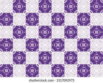 Beautiful Seamless abstract geometrical pattern with abstract violet checks background