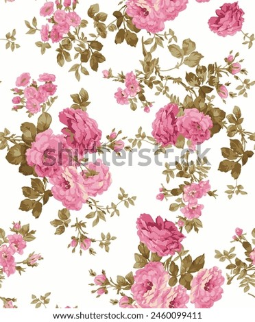 beautiful and seamless all over pattern rose flowers design