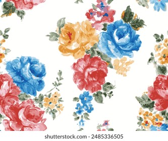 beautiful seamless allover floral pattern design. floral , seamless and vintage pattern all over design, flower all over, flower bunches pattern.