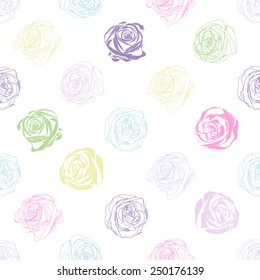 Beautiful seamless background with abstract colored roses