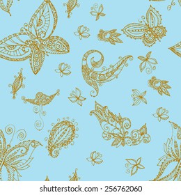 Beautiful seamless background of butterflies