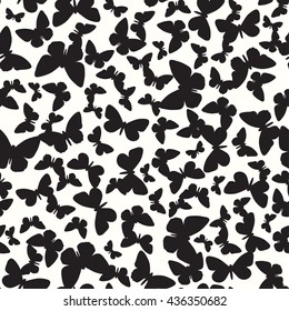 Beautiful seamless background of butterflies black and white 