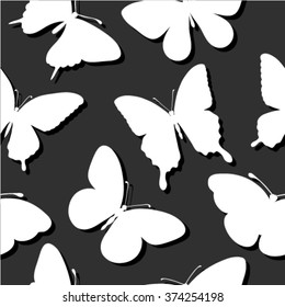 Beautiful seamless background with butterflies silhouettes. background for design for greeting card and invitation of the wedding, birthday, Valentine's Day, mother's day and other seasonal holiday