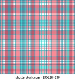 Beautiful seamless background checkered. Pink and blue geometric linear background