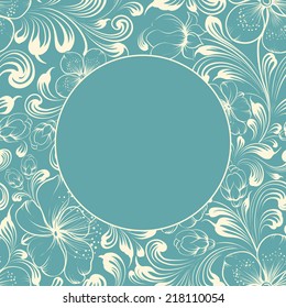 Beautiful seamless background with circle border. Vector illustration.