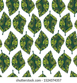 Beautiful seamless background with colored leaves. Summer botanical background