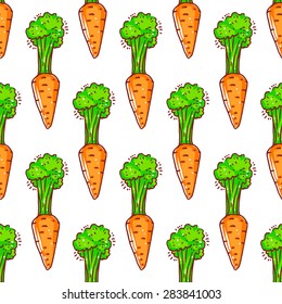 Beautiful seamless background with cute carrots