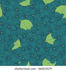 Beautiful seamless background with flower hydrangea and leaves.. for greeting cards and invitations of the wedding, birthday, Valentine's Day, mother's day and other seasonal holidays
