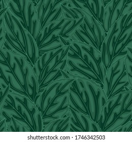 Beautiful seamless background with green leaves. Hand-drawn with effect of drawing in watercolor. design background greeting cards and invitations seasonal autumn, spring, summer holidays