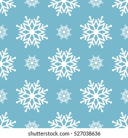 Beautiful seamless background for Merry Christmas or New year. Snow-flakes vector. Pattern for wrapping paper or fabric. Modern flat design.