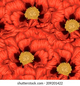Beautiful seamless background with pink flowers. Hand-drawn with effect of drawing in watercolor