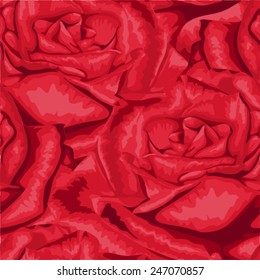 Beautiful seamless background with red roses. Hand-drawn background for greeting cards and invitations of the wedding, birthday, mother's Day.