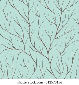 Beautiful seamless background with tree branches. Perfect background greeting cards and invitations to the wedding, Christmas, New Year and other seasonal holidays