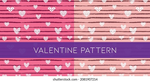 Hermoso fondo sin costura. corazones blancos sobre rayas de tinta horizontales. diseño tarjeta de saludo e invitación de la boda, cumpleaños, San Valentín, día de la madre. Patrón romántico sin inconveniente.