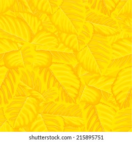Beautiful seamless background with yellow leaves. Hand-drawn with effect of drawing in watercolor