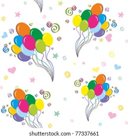 Beautiful seamless balloons pattern. Vector illustration.