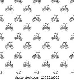 Beautiful seamless bicycle pattern design for decorating, backdrop, fabric, wallpaper and etc.