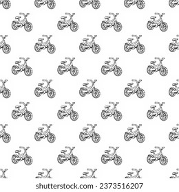 Hermoso diseño de patrón de bicicleta sin fisuras para la decoración, el fondo, la tela, el papel pintado, etc.