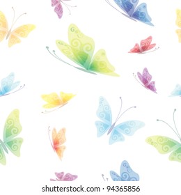 Beautiful seamless butterfly background, vector illustration, eps10, 2 layers