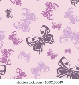 Beautiful seamless butterfly iterative texture isolated on contrast back layer. Nature butterfly repeat theme vector. Wildlife insect fauna backdrop for cover.