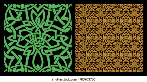 Beautiful seamless celtic pattern on black background