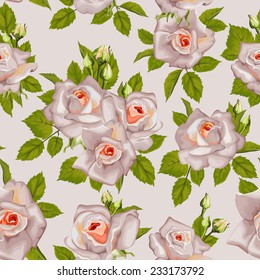 Beautiful Seamless color rose pattern,  background on pastel color