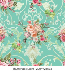 Beautiful seamless colorful pastel Floral Pattern