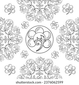 Hermoso y sin fisuras. Resumen del patrón de mandala, florido tema del koleidoscopio. Ideal para empresas, negocios y decoración
