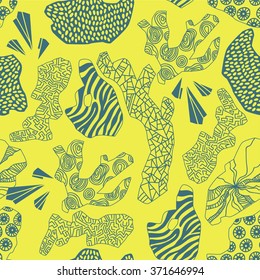 beautiful seamless coral pattern under the sea abstract elements vector background