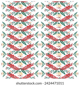 Beautiful  seamless decorative colorful flowers. Hand drawn flower pattern, abstract flowers, leaves and plants, white texture background for textile, paper and wallpaper..