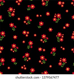 Beautiful seamless ditsy pattern with little flowers vector