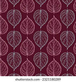 Beautiful seamless doodle pattern with leaves sketch. design background greeting cards and invitations to the wedding, birthday, mother s day and other seasonal autumn holidays.