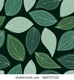 Beautiful seamless doodle pattern with vintage leaves sketch. design background greeting cards and invitations to the wedding, birthday, mother s day and other seasonal autumn, spring, summer holidays