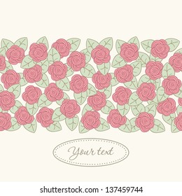 Beautiful seamless floral border. Vector illustration