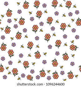 Beautiful seamless floral pattern background. Flower vector illustration