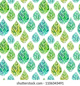 Beautiful seamless floral pattern background. Green leaves backdrop. Hibiscus leaves vector repeatable design.