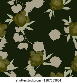 Beautiful seamless floral pattern background. Tropical flowers vector illustration.