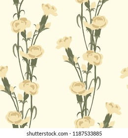 Beautiful seamless floral pattern background. Tropical flowers vector illustration.