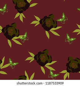 Beautiful seamless floral pattern background. Tropical flowers vector illustration.