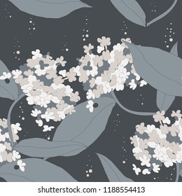 Beautiful seamless floral pattern background. Tropical flowers vector illustration.
