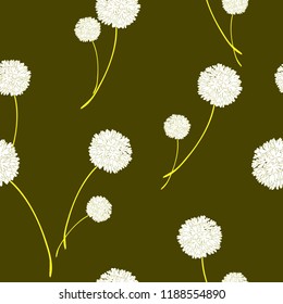 Beautiful seamless floral pattern background. Tropical flowers vector illustration.