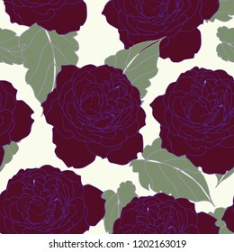 Beautiful seamless floral pattern background. Tropical flowers vector illustration.